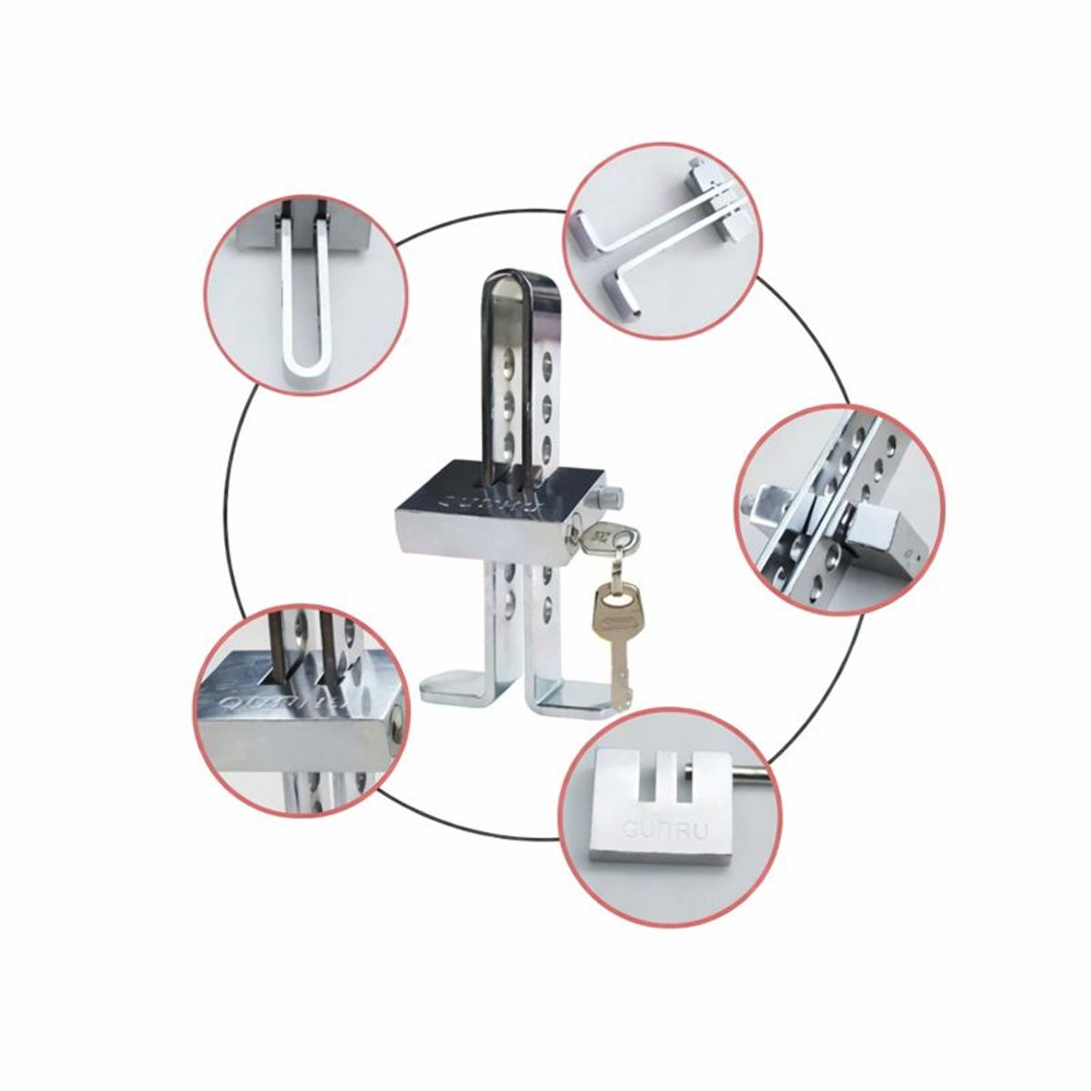 GENERICO - Traba Pedal + Candado + Llaves Seguridad Auto Anti Robo
