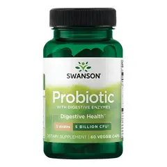SWANSON - SWA037 Probiotic with Digestive Enzymes 5 Billion Cfu 60 Veg Caps
