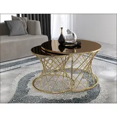GENERICO - Mesas de Centro con su Hija 2 unidades Hasir Color Bronzo Reflejado