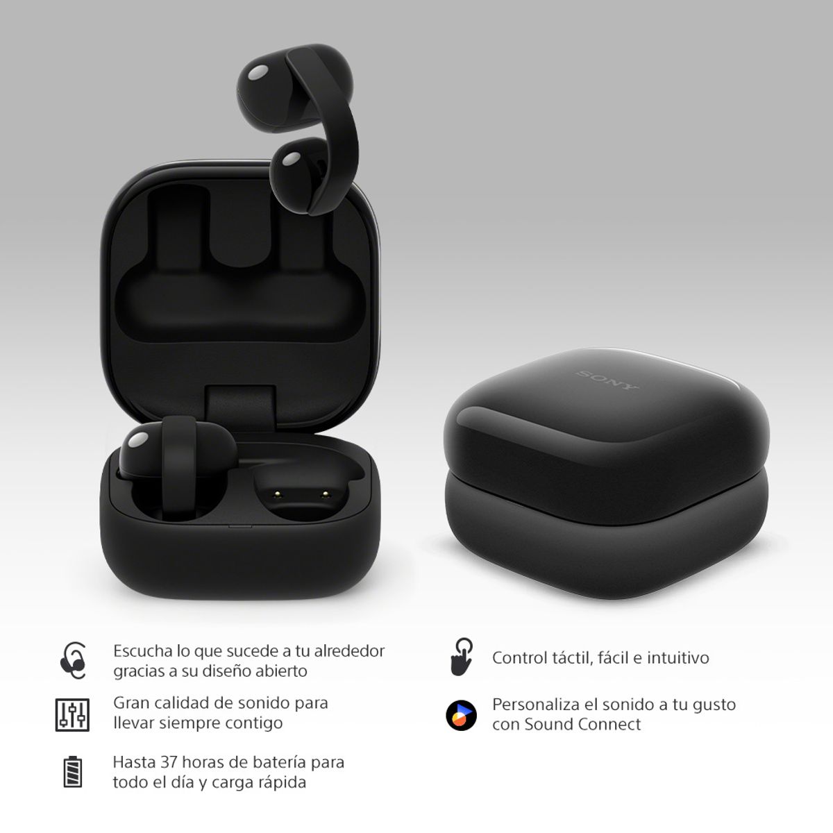 SONY - Audífonos inalámbricos LinkBuds Clip Negro