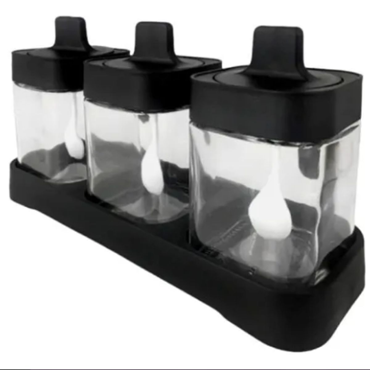 GENERICO - Set 3 Especieros Condimenteros Multiusos 2 En 1 + Cucharilla