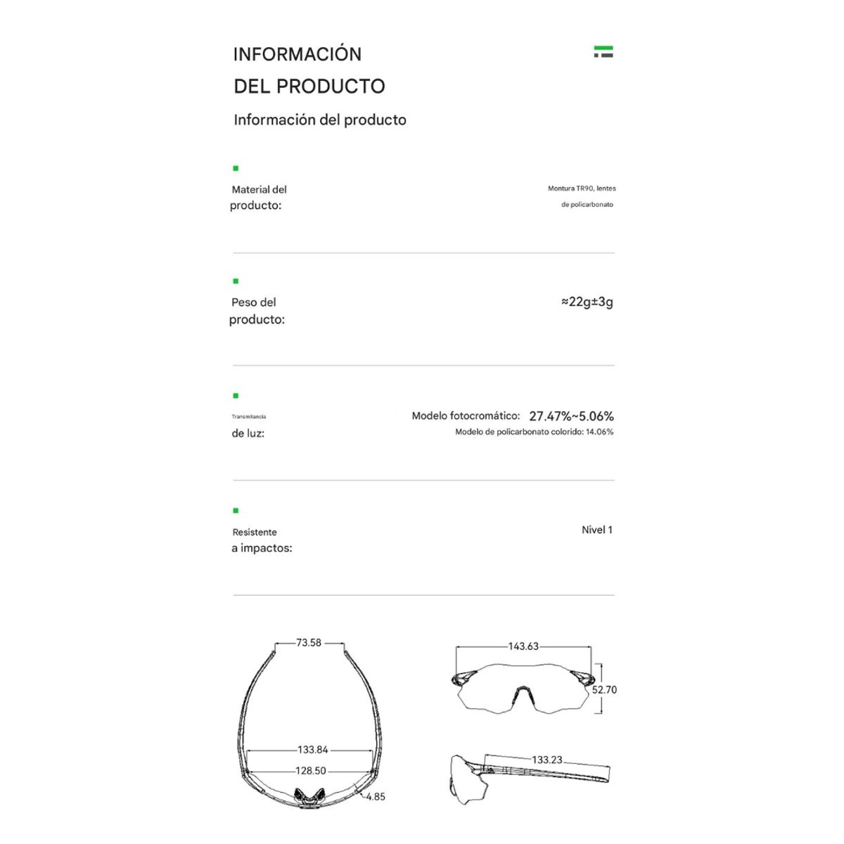 ROCKBROS - Lentes Deportivos Rockbros Polarizados Ciclismo Running