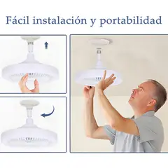 GENERICO - Ventilador de techo con lámpara LED y control