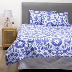 KEYHOME - Plumon Mexico Reversible Estampado Azul 2 Plazas