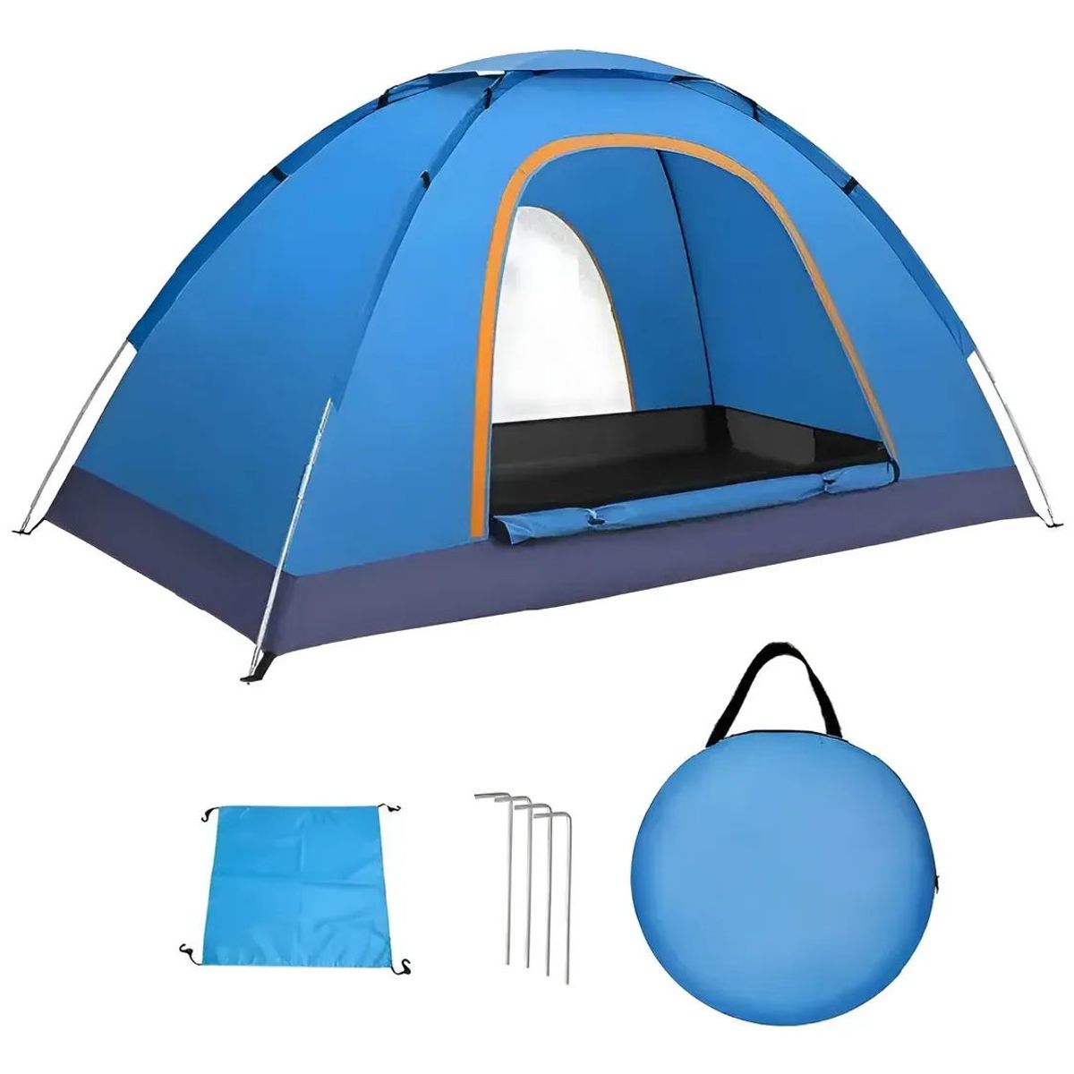 GENERICO - Carpa Camping Para 3 Personas Tejido Polimero Azul Tienda