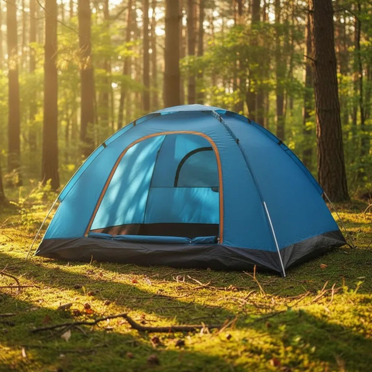 GENERICO - Carpa Camping Para 3 Personas Tejido Polimero Azul Tienda