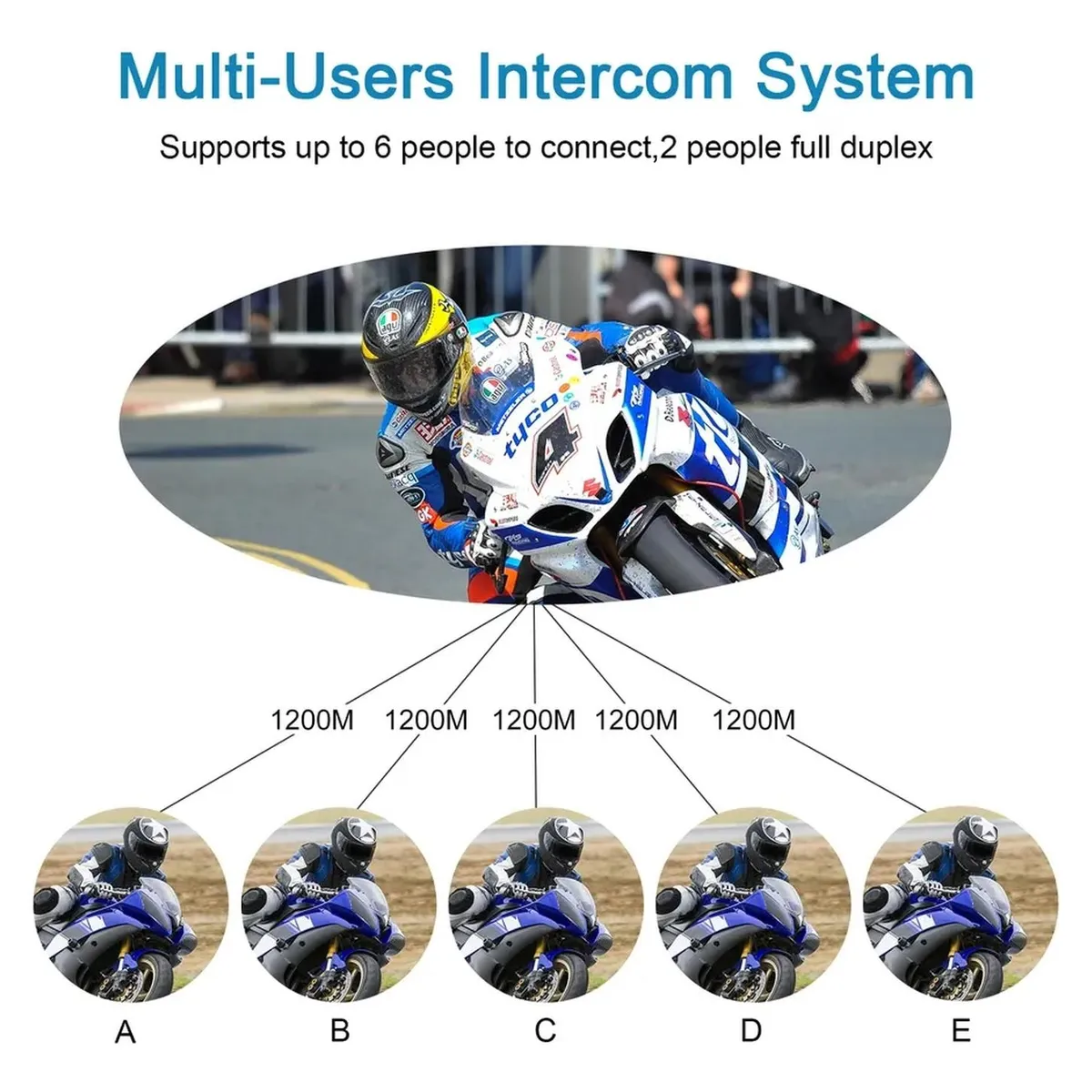 GENERICO - Pack 2 Intercomunicadores Casco Moto Manos Libres V6 Pro 2.0