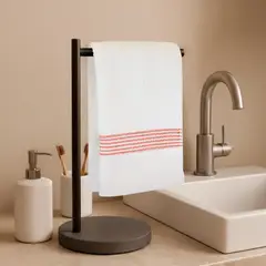 NAUTICA - Toalla de cara MAV 100% algodón suave 30x50cm blanca-rojo