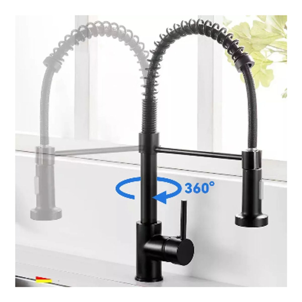 GENERICO - Llave Flexible Para Lavaplato Extraíble Por Resorte Grifo Mate