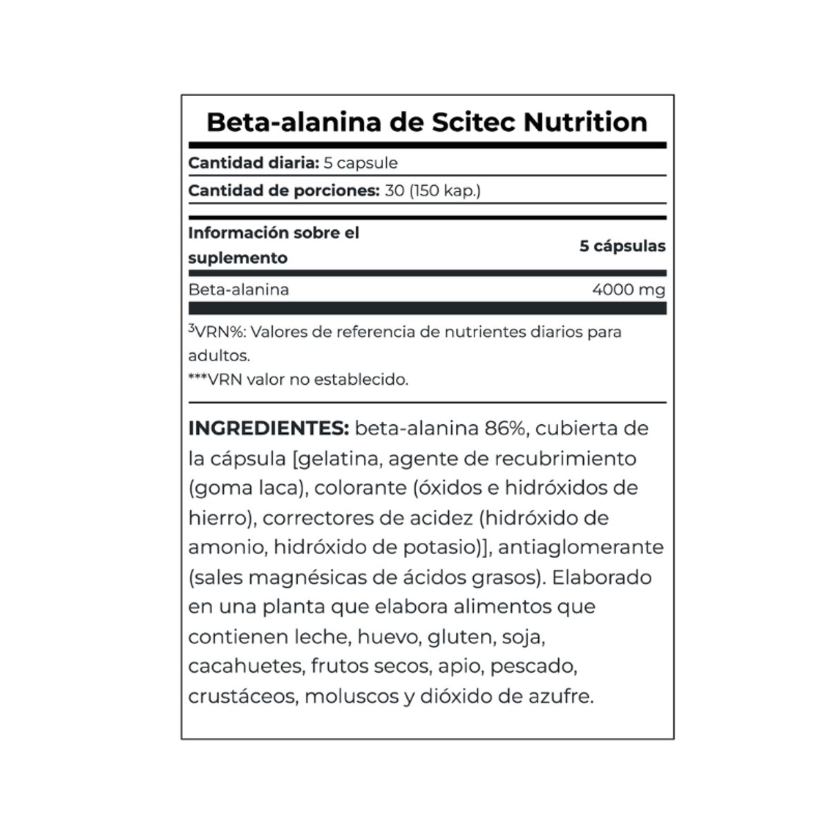 SCITEC NUTRITION - Beta Alanina 150 Capsulas Scitec Nutrition