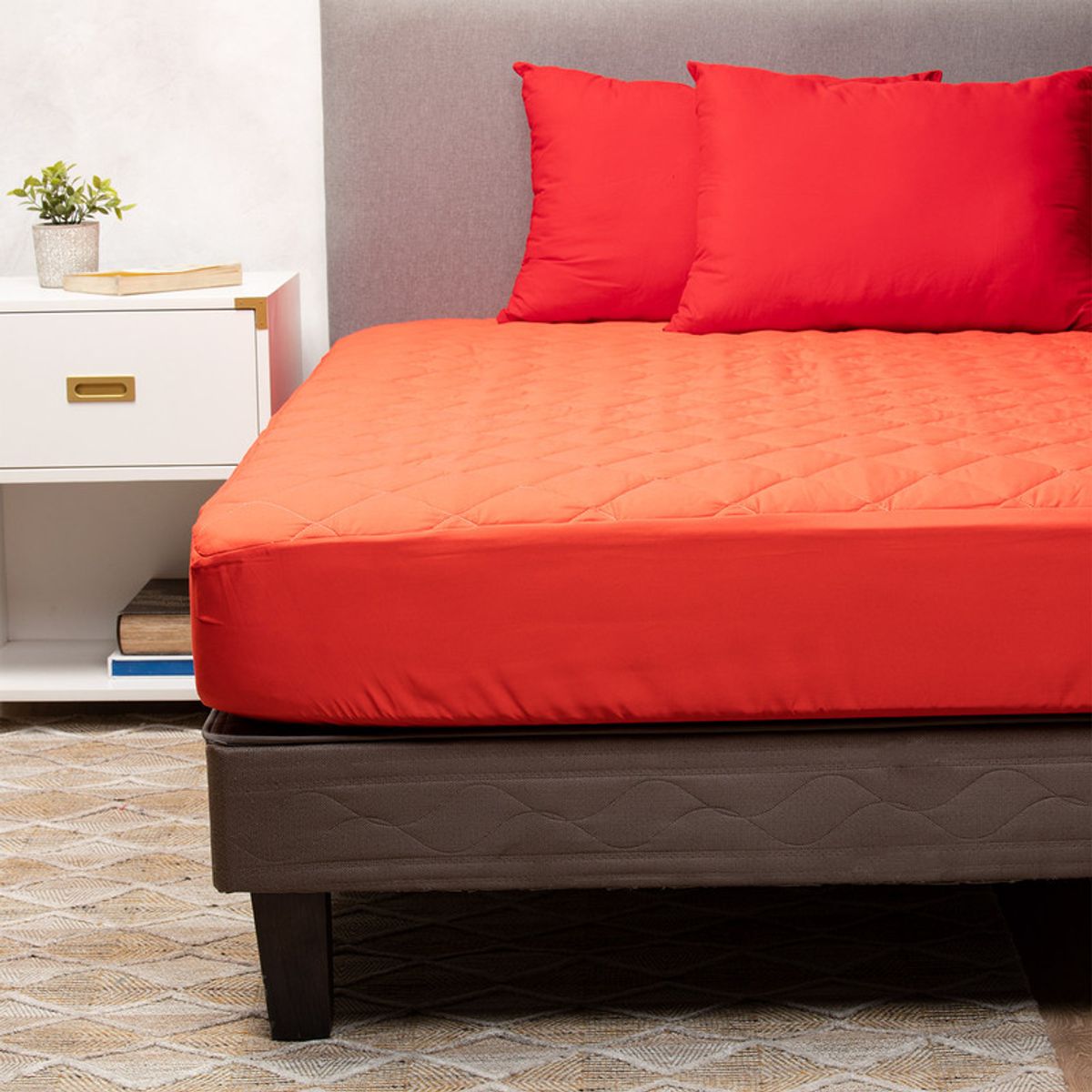 KEYHOME - Pack 2 Almohadas Color Rojo Keyhome 50 x 70 cm