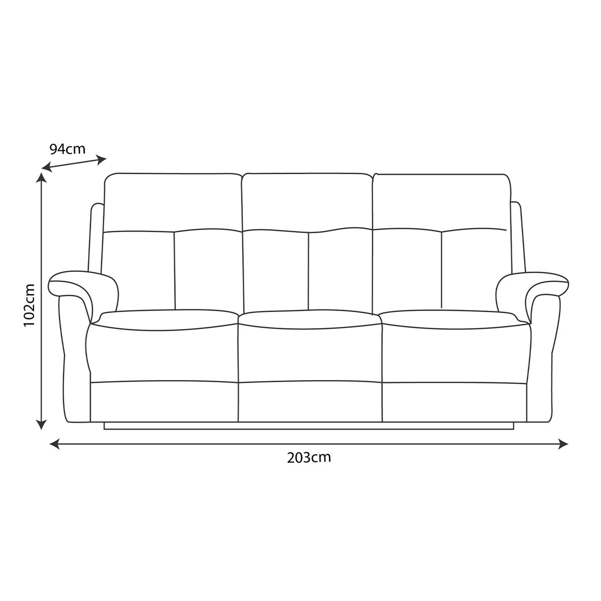 WDS HOME - Reclinable 3 Cuerpos Beijing Tela Cafe