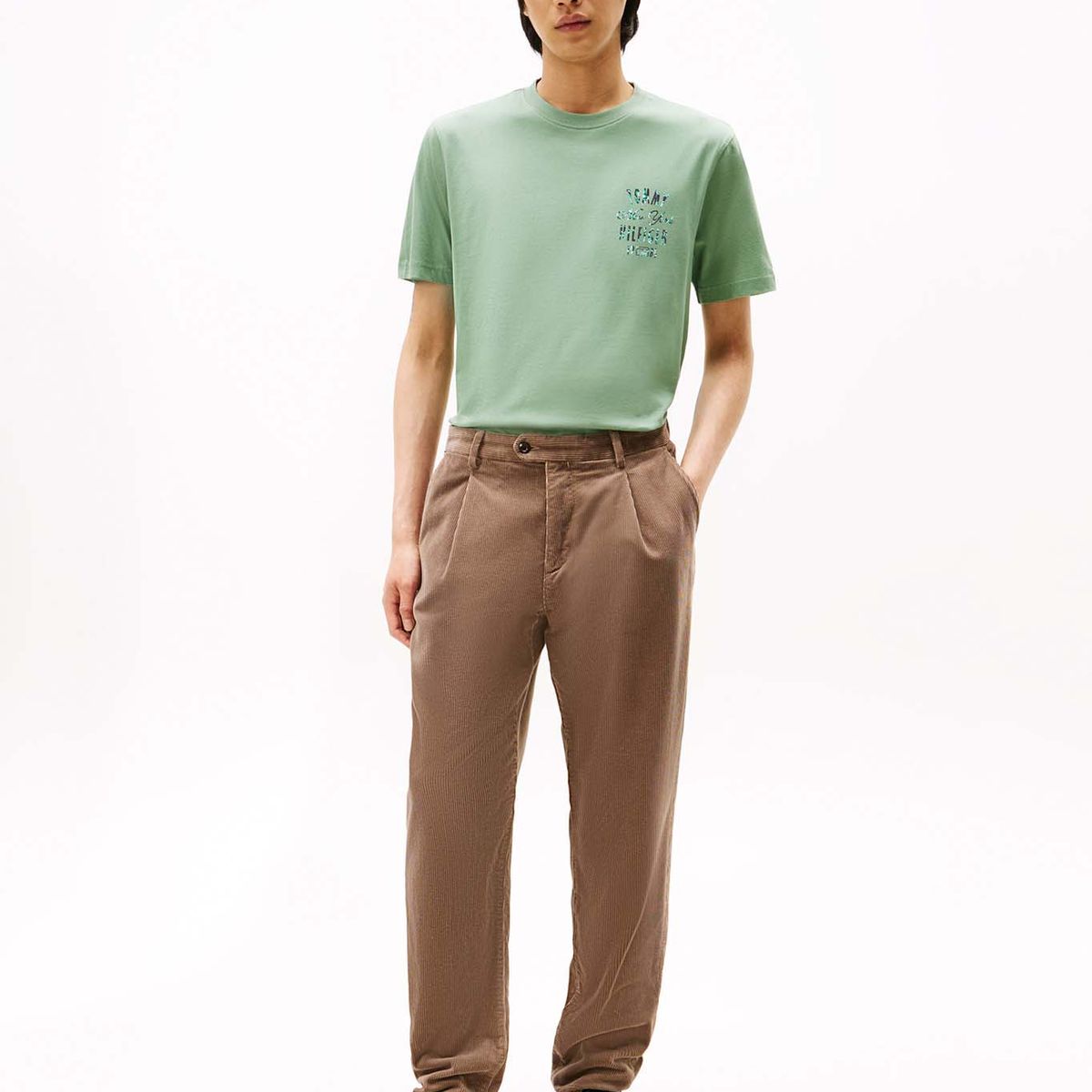 TOMMY HILFIGER - Polera Con Logo Gráfico Regular Fit Verde Tommy Hilfiger