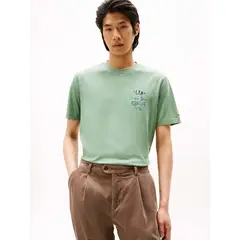 TOMMY HILFIGER - Polera Con Logo Gráfico Regular Fit Verde