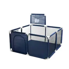 GENERICO - Corralito Para Bebe Corral De Seguridad Plegable Gimnasio Azul Marino Osos