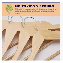 GENERICO - Set 10 Pieza Ganchos De Madera Colgadores Para Ropa Pantalón