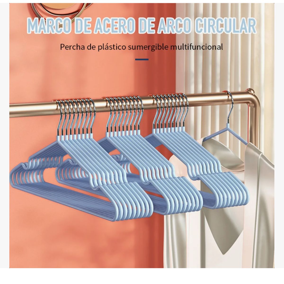 GENERICO - 50 Colgadores Para De Ropa Grandes Antideslizantes Ganchos