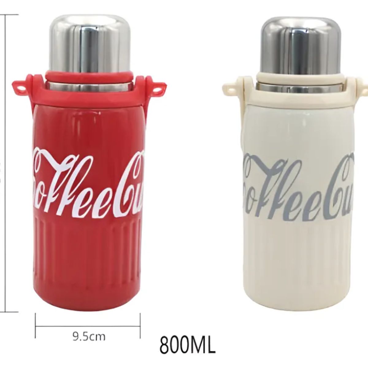 GENERICO - Termo Botella Para Café 800ml Acero Inoxidable Diseño Retro