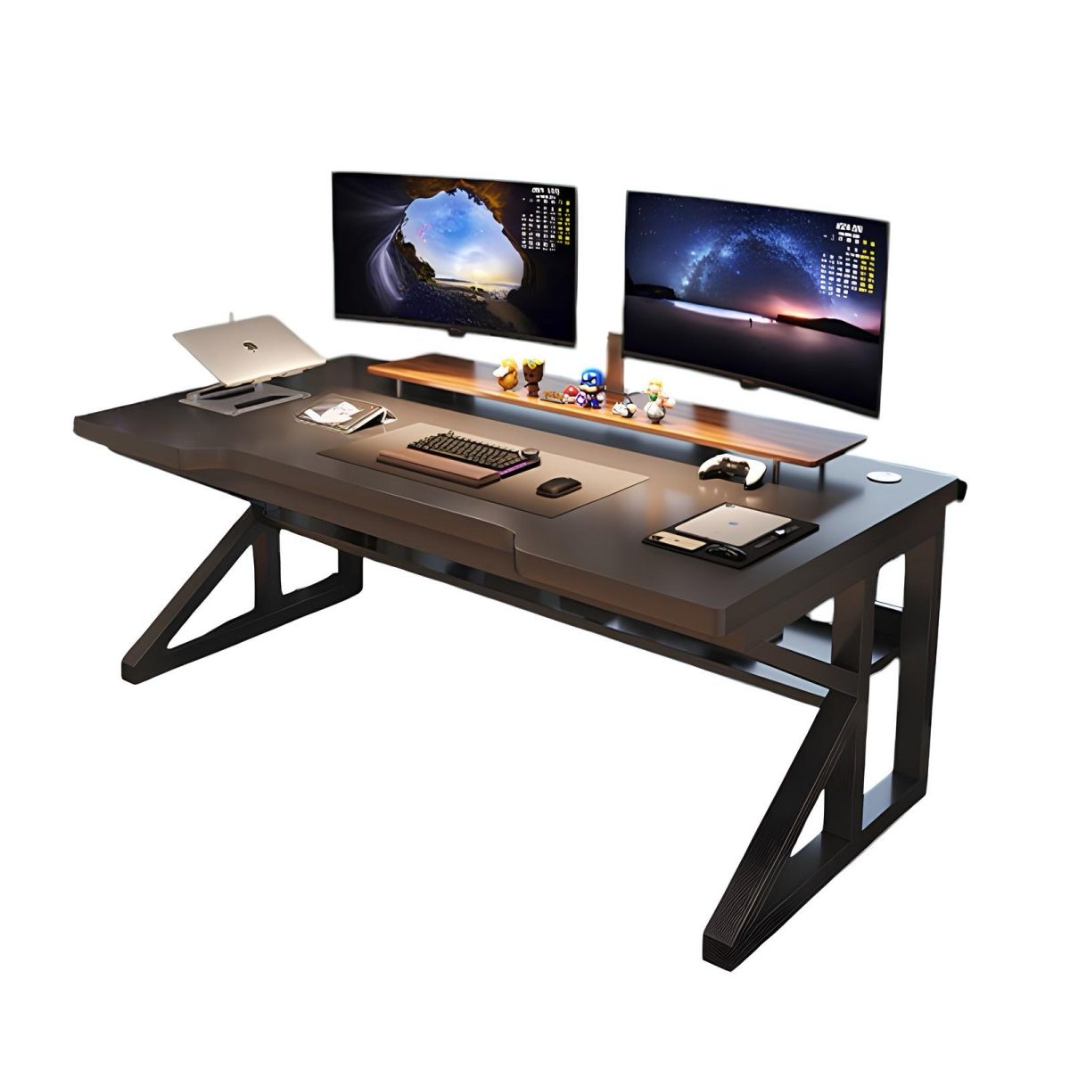 LUBABYCAS - Escritorio De Madera Con Repisa Inferior 140x60x72cm Crown