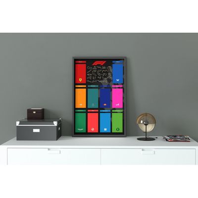 Imagen 2 del producto Cuadro formula 1 equipos y pistas f1 Negro + Marco