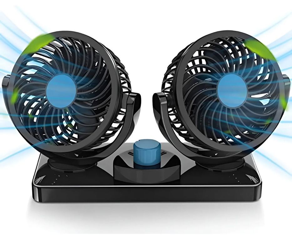 GENERICO Ventilador De Automóvil Doble Turbo 12v 360º 2 Velocidades