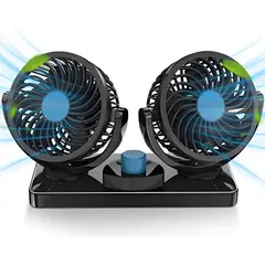 GENERICO - Ventilador De Automóvil Doble Turbo 12v 360º 2 Velocidades