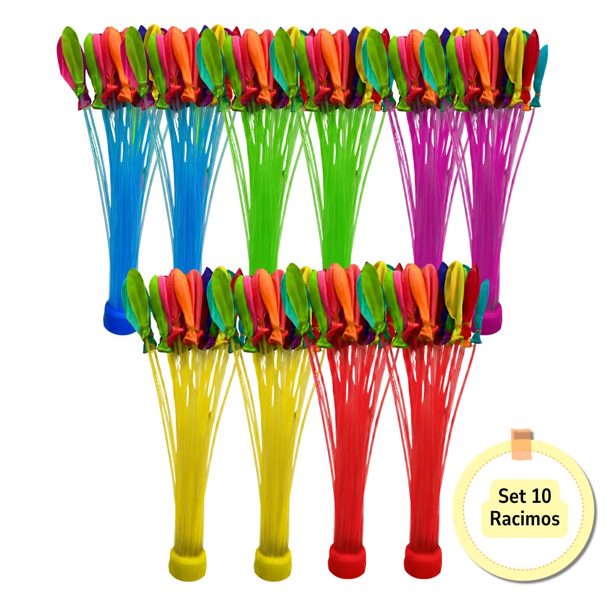 EKOL TACTICA MILITAR - Set 10 Racimos De Bombitas De Agua + Adaptador Verano