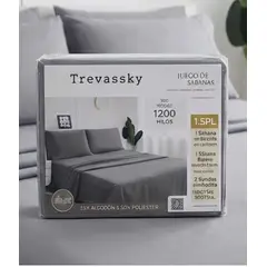 GENERICO - Juego de sabana Gris 2Plaza