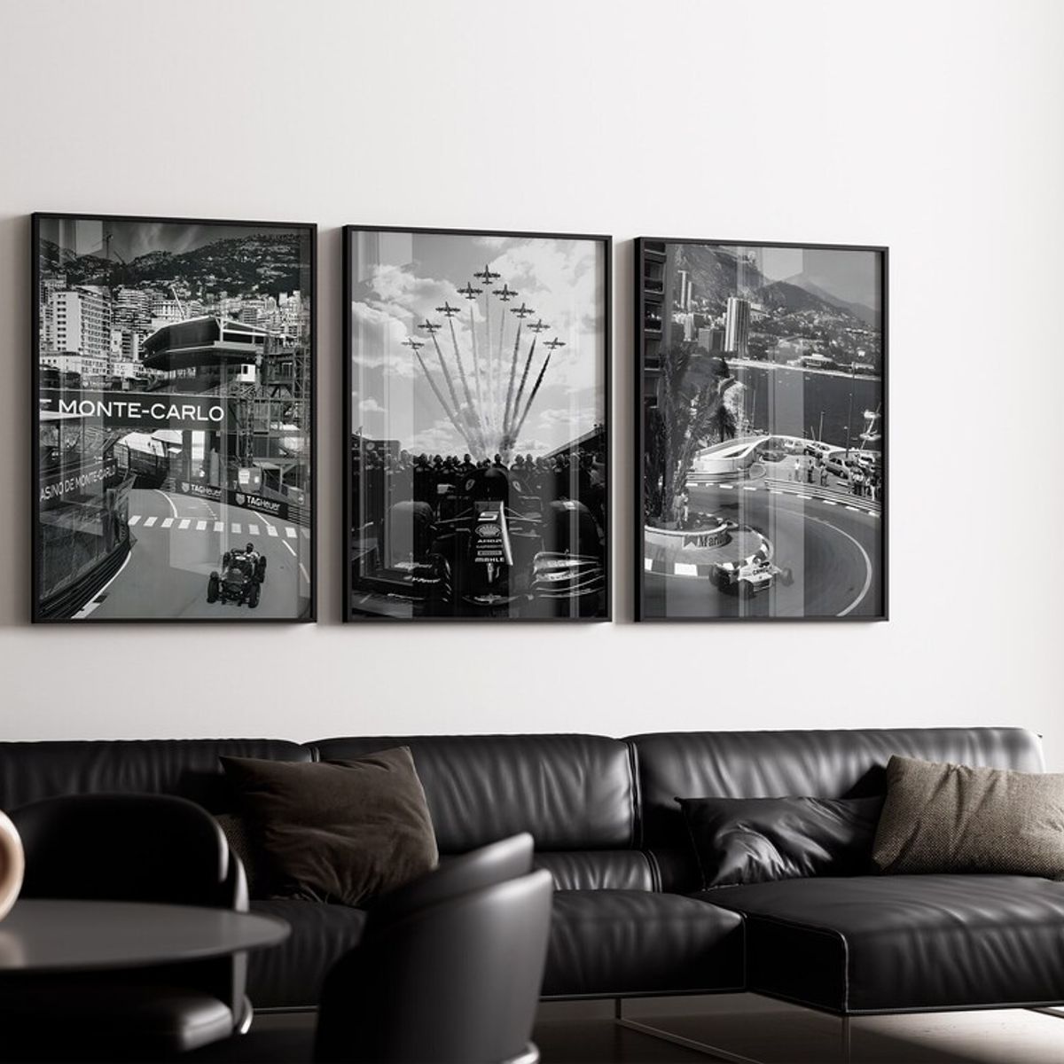 GENERICO - Set de Cuadros Fórmula 1 GP Mónaco Vintage f1 + Marco