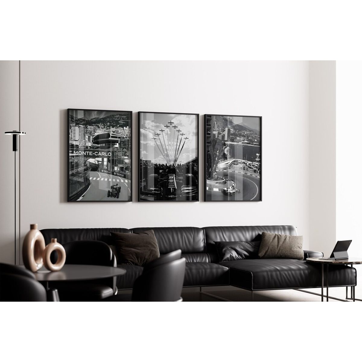 GENERICO - Set de Cuadros Fórmula 1 GP Mónaco Vintage f1 + Marco