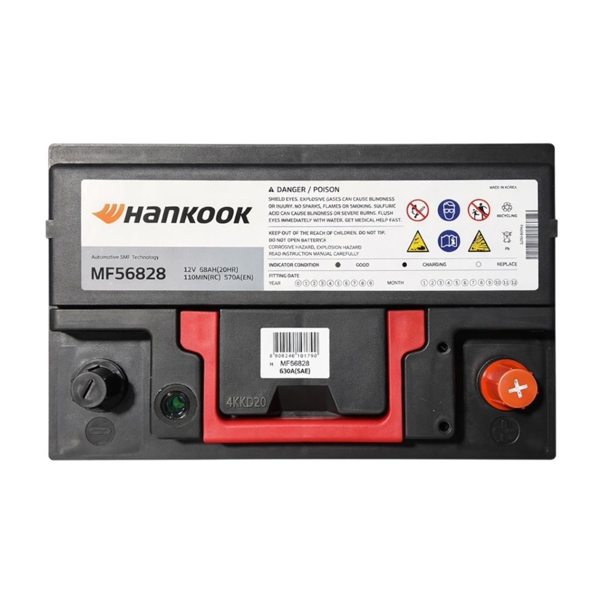 HANKOOK - Bateria de Auto 68 Ah Positivo Derecho 570 CCA MF56828