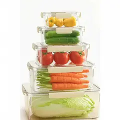 GENERICO - Set 5 Contenedores Taper Tupper Transparente Herméticos