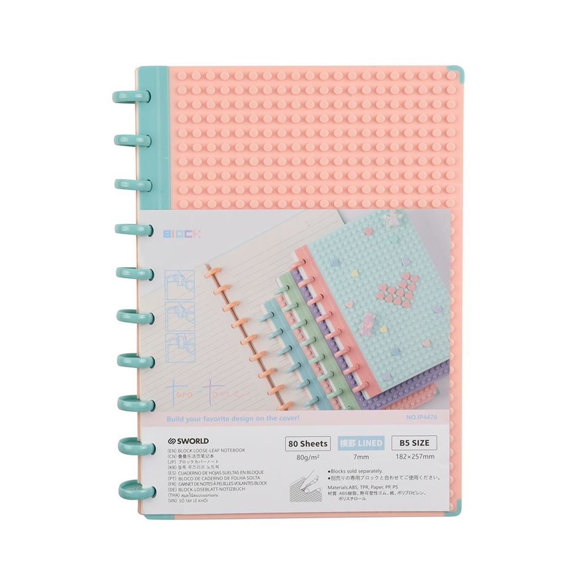 GENERICO - Cuaderno B5 rosa pastel con textura