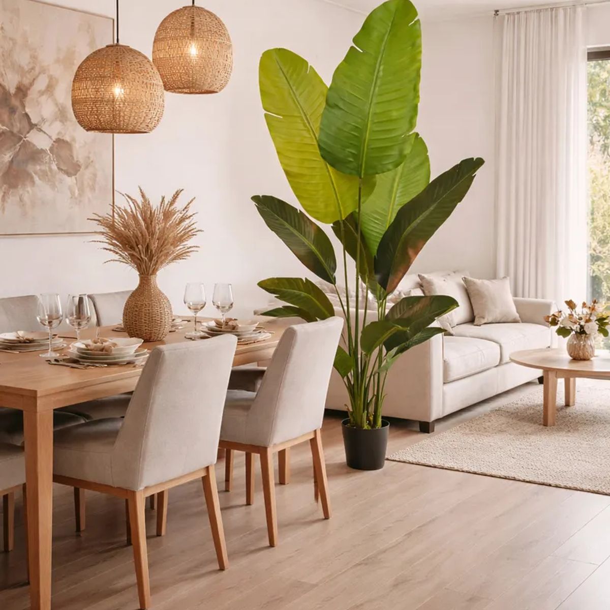 GENERICO - Planta Artificial De Ave Del Paraíso, 220 Cm Alto, 12 Hojas