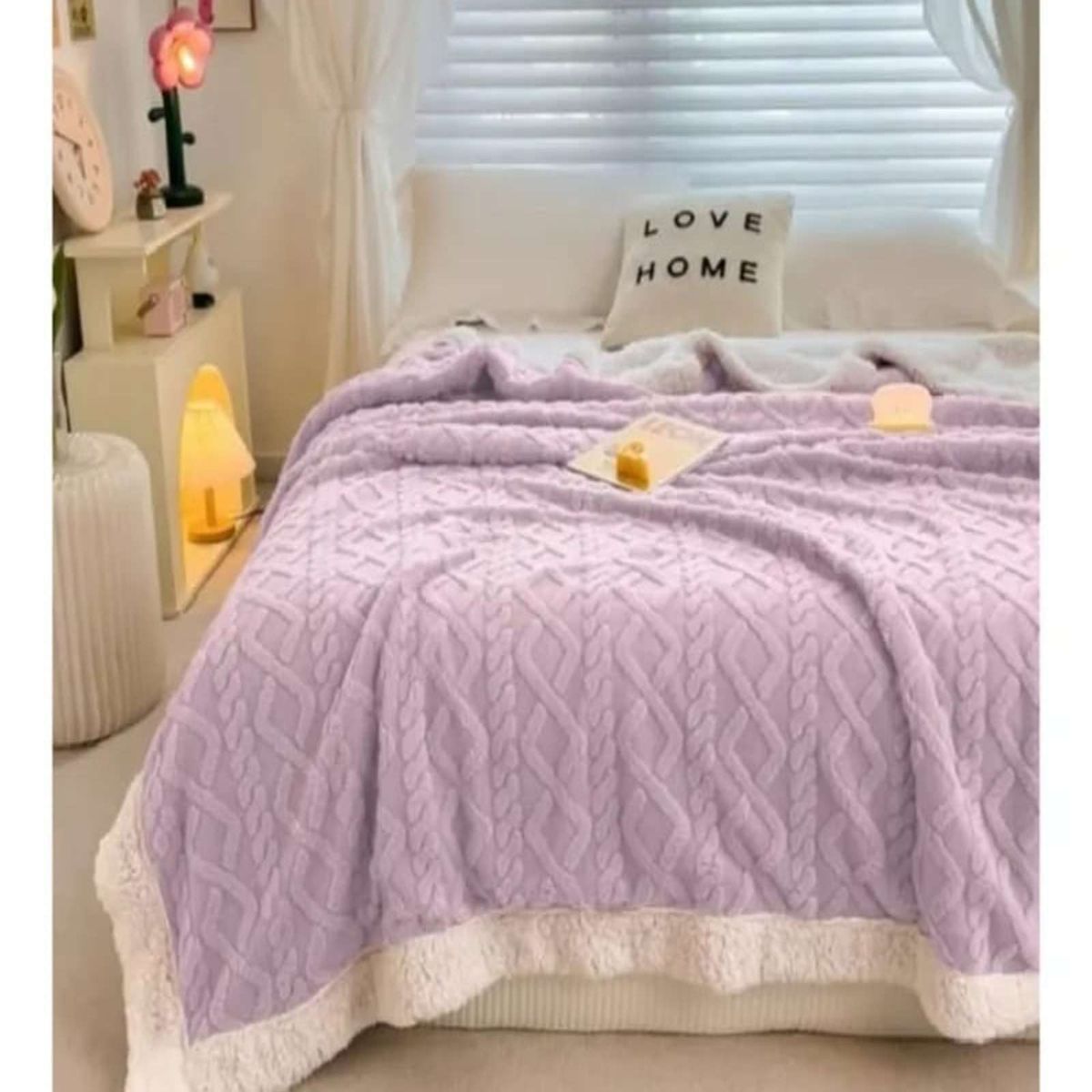 GENERICO - FRAZADA CON SHERPA TRENZADA 230X200 cm 01