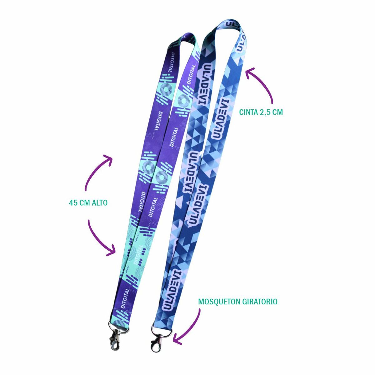 SERGE - LANYARD CON IMPRESION PERSONALIZADA CON MOSQUETON GIRATORIO