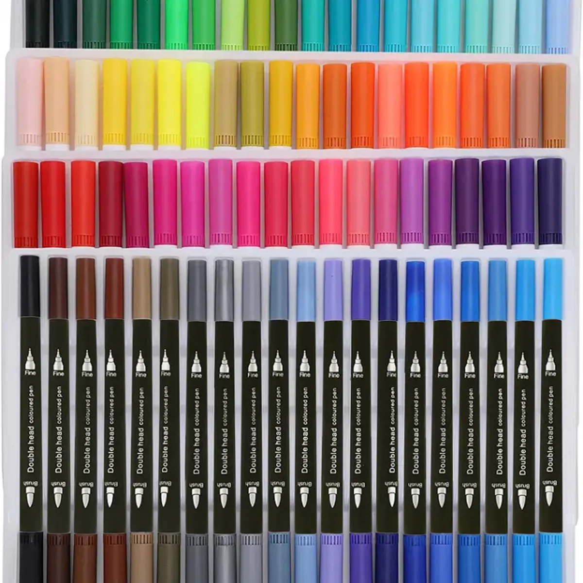 GENERICO - 80 Marcadores De Doble Punta Tipo Pincel Colores