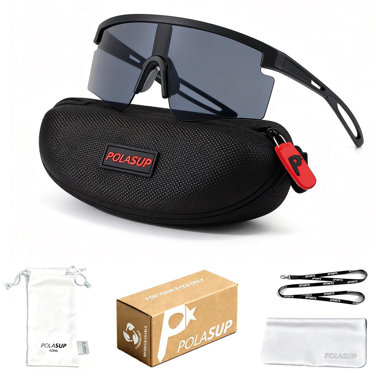 POLASUP - POLASUP LENTES Gafas de sol para CORRER ciclismo deportes y actividades al aire libre unisex