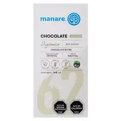 MANARE - Chocolate 62% Cacao Sin Azúcar 100 g
