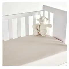 GENERICO - Set 2 sábanas bajeras jersey algodón para cuna grande70 x 140 x 18cm BEIGE