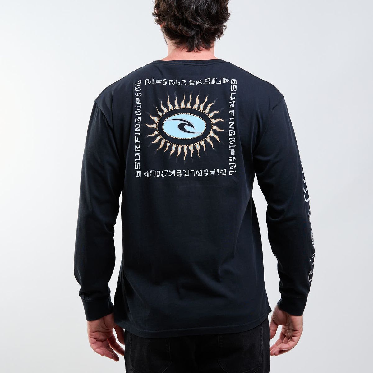 RIP CURL - Polera ML Riptide Negro Hombre Rip Curl