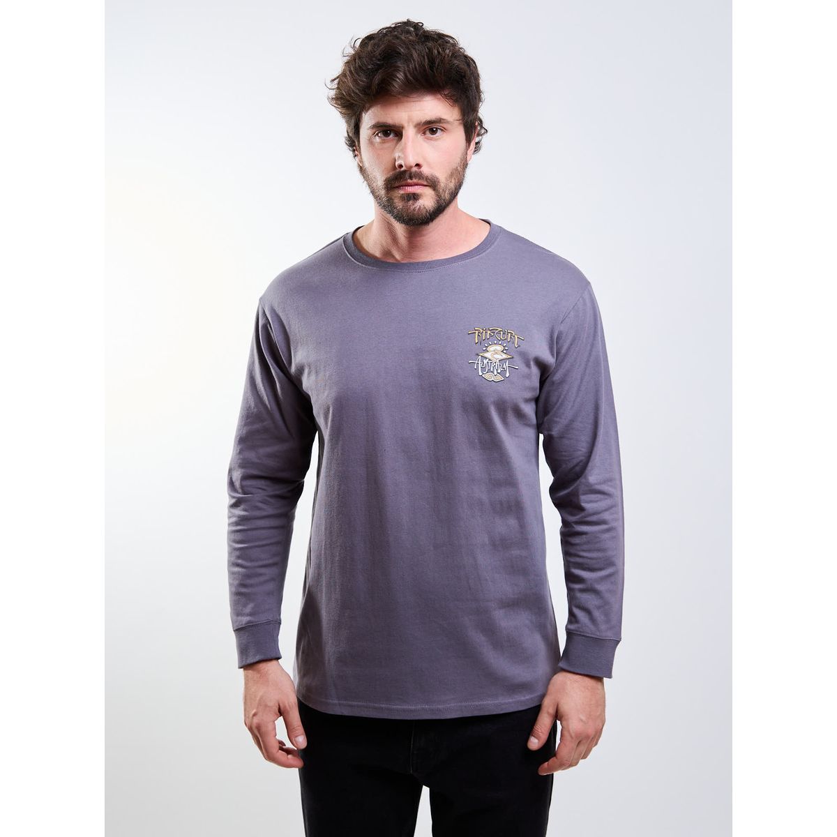 RIP CURL - Polera ML Seaborn Gris Hombre Rip Curl