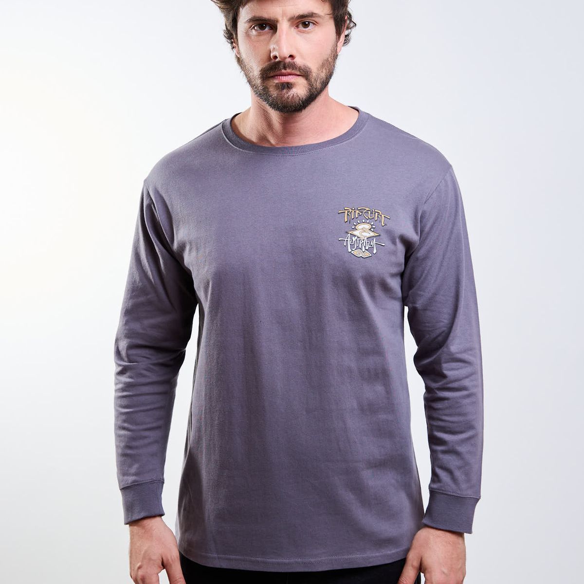 RIP CURL - Polera ML Seaborn Gris Hombre Rip Curl