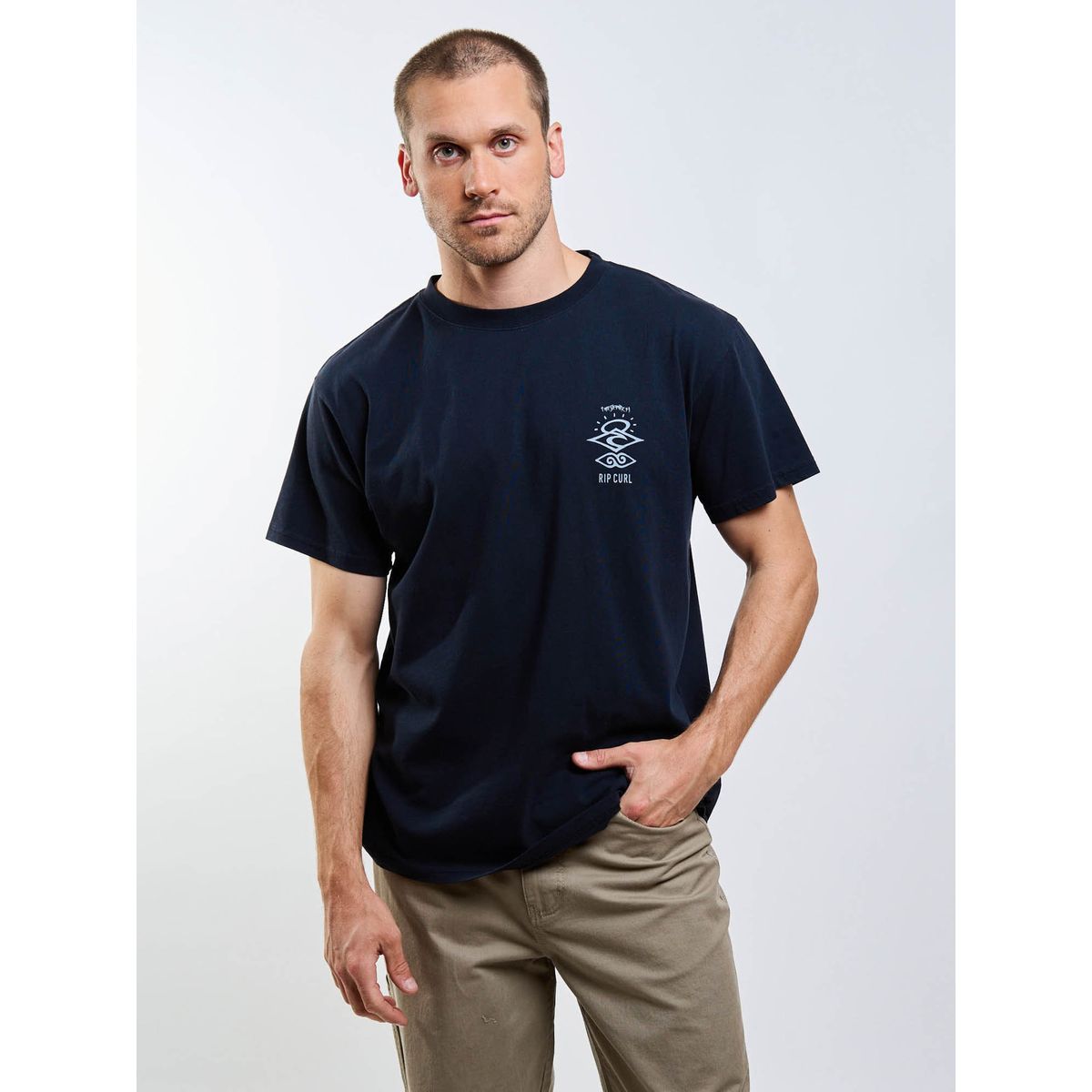 RIP CURL - Polera MC Shore Negro Hombre Rip Curl