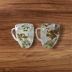 GENERICO - TAZAS DOBLE PARED CON FLORES ETERNAS 350ML