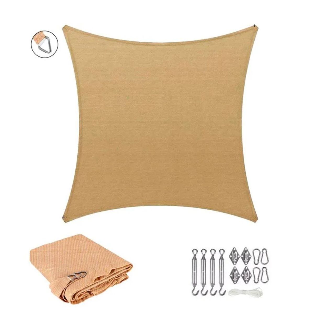 GENERICO - TOLDO VELA DE SOMBRA RECTANGULAR BEIGE