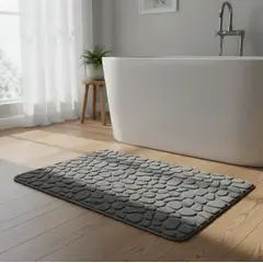 GENERICO - Alfombra De Baño Antideslizante Diseño Piedra 80x50