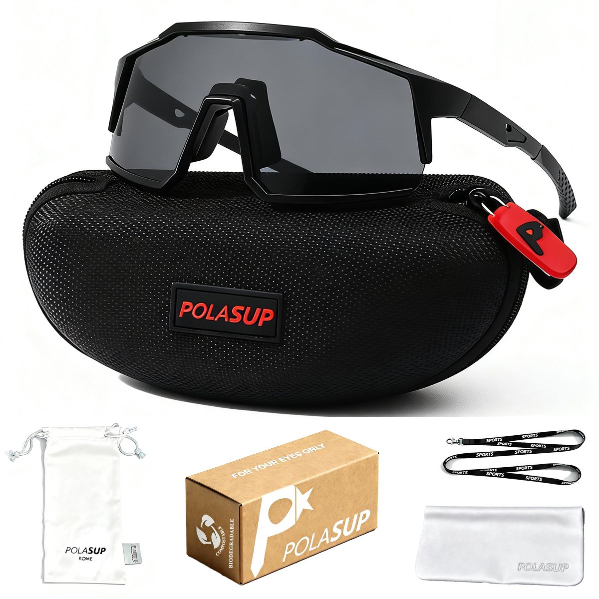 POLASUP - POLASUP LENTES Gafas de sol para  ciclismo deportes y actividades CORRER al aire libre unisex  UV400