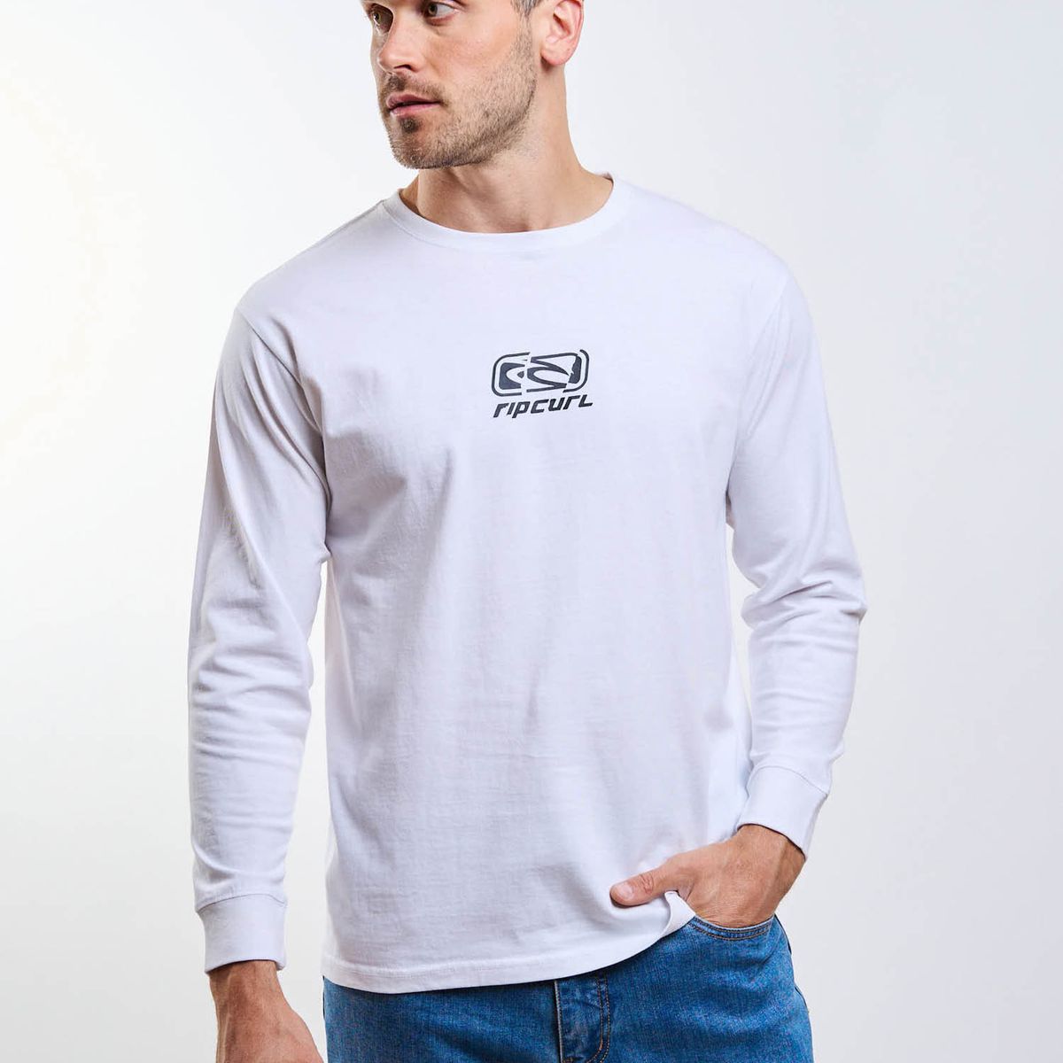 RIP CURL - Polera ML Voyager Blanco Hombre Rip Curl