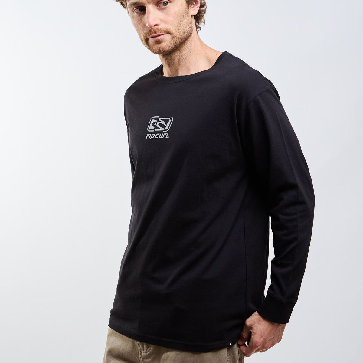 RIP CURL - Polera ML Voyager Negro Hombre Rip Curl